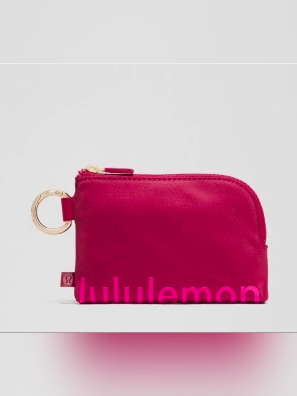NWT lululemon Clippable Card Pouch Berry Rumble Gold Hardware Sold Out Rare